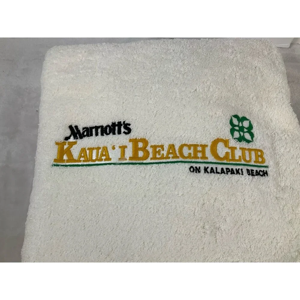 Vintage‎ Marriott Kaua’i Beach Club Beachsheets USA 35x68 White Cotton NWT